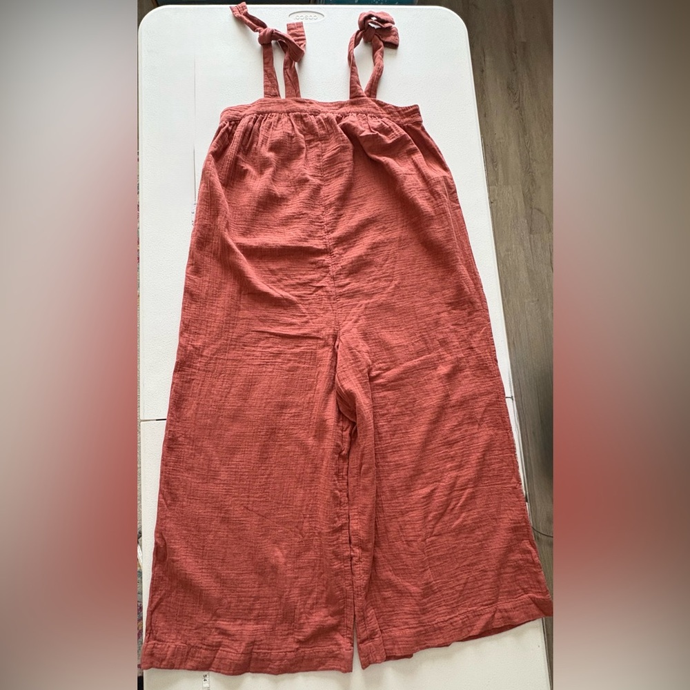 NWT Medium Madewell Weathered Brick Lightestspun Tie-Strap Cover-Up Jumpsuit‎